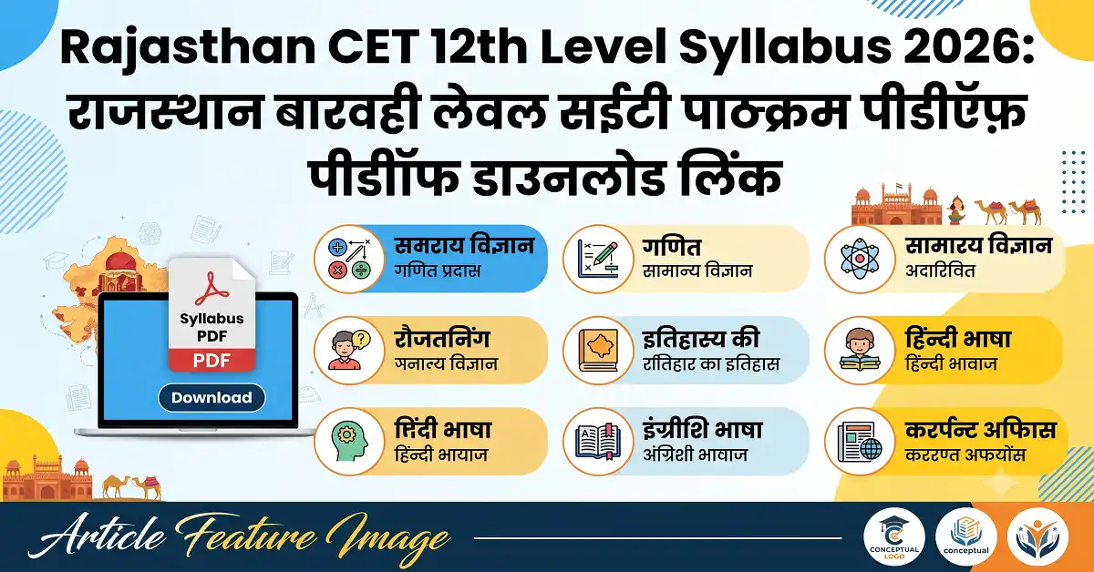 Rajasthan CET 12th Level Syllabus 2026 pdf downlaod